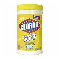 DISINFECTANT - CLOROX WIPES LEMON SCENT 75/COUNT