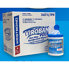 DISINFECTANT - VIROBAN SURFACE WIPES  12 X 160 TUB [*] CASE [*] 