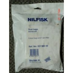 VAC BAG - 22198000 DUST W/1 PRE-FILTER 5/PK FITS BACKPACK