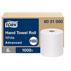 TOWELS - 6 ROLL X 1000' WHITE TORK "Y NOTCH SLOTTED" 