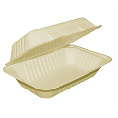 FOOD CONTAINER - FOOD BOX  COMPOSTABLE CLAMSHELL 