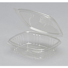 FOOD CONTAINER - PLASTIC 8 OZ  DELI FOOD W/HINGED LID CLEAR 