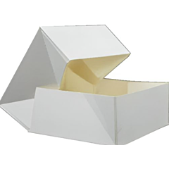 FOOD CONTAINER - GREASEPROOF  WHITE BOX DINNER TOP FOLDED  