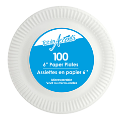 PLATES - 6" PAPER UNCOATED  ECONOMY WHITE 1000/CS