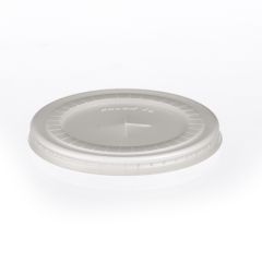 LID - CUP PLASTIC FLAT W/STRAW  SLOT FITS 14 OZ - 16 OZ POLAR 