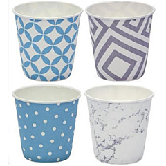 CUPS - 3 OZ FLAT BOTTOM WATER  MULTI COLOUR DESIGN PAPER 
