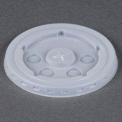 LID - CUP PLASTIC FITS 14-16/20 OZ CUP W/ STRAW SLOT CLEAR 500/CS (55994)