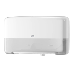 DISPENSER - TT TORK TWIN MINI JUMBO WHITE ELEVATION DOUBLE