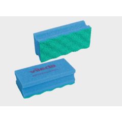 SCRUB PAD - SPONGE MEDIUM DUTY  SCOURING BLUE & GREEN 10/PK
