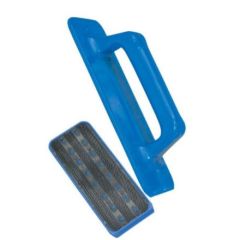 SCRUB PAD HOLDER - DOODLE BUG  HAND HELD PAD BLUE HOLDER 