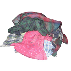 WIPER RAGS - 10 LB BAG  COLOURED FLANNEL RECYCLE WIPER 