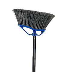 BROOM - 12" LARGE ANGLE  KITCHEN SWEEP W/48" BLACK 