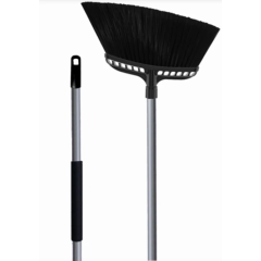 BROOM - ANGLE STIFF BRISTLE W/POLY FIBER & 44" METAL HANDLE W/GRIP (134734)