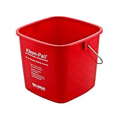 PAIL - 6 QUART RED SANITIZING PLASTIC BUCKET 