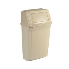 WASTE CONT - SLIM JIM WALL MOUNT W/LID 15 GAL BEIGE