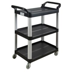 CART - 3 SHELF UTILITY OPEN  SIDED LARGE BLACK 19 W x 30" L
