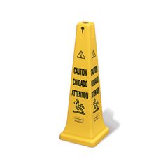 SAFETY CONE - 36" W/ MULTI-LINGUAL "CAUTION" IMPRINT FOR BARRIER SYSTEM (RU6276) (7201)