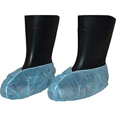 SHOE COVERS - 16" BLUE DISPOSABLE ANTI-SLIP 100/PK  