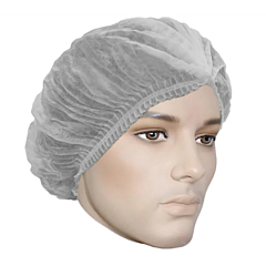 BOUFFANT CAPS - 24" WHITE  PLEATED HAIR COVER LARGE 