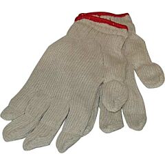 GLOVES - POLY & COTTON STRING  KNIT SMALL NATURAL BEIGE 12/PK