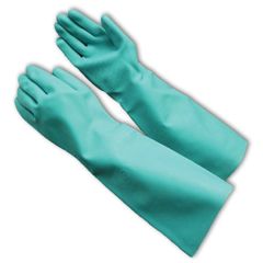 GLOVES - 18" LONG ARM (LARGE)  GREEN NITRILE 22 MIL SIZE 9 