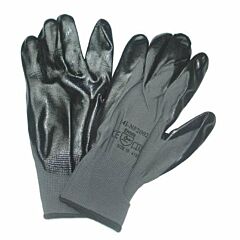 GLOVES - BLACK FOAM NITRILE  W/GREY LINER & BLACK CUFF 
