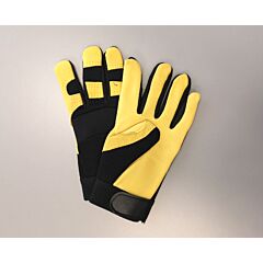 GLOVES - MECHANIC GLOVE W/GOAT  SKIN LEATHER PALM & VELCRO 
