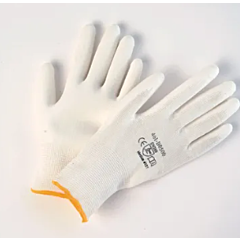 GLOVES - POLYURETHANE WHITE PALM COATED YELLOW TRIM MEDIUM