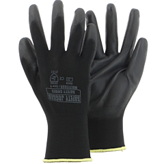 GLOVES - BLACK FOAM NITRILE SIZE 8 YELLOW TRIM CUFF 12/PK 