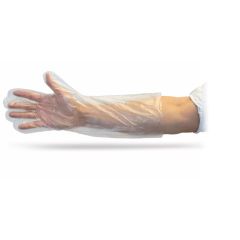 GLOVES - 18" CLEAR POLY  DISPOSABLE LONG ARM GLOVE 