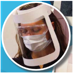 FACE MASK - CARDBOARD SHIELD DISPOSABLE W/ADJUSTABLE BAND 225/CS