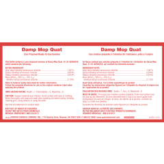 LABELS - DISINFECTANT DAMP MOP QUAT (938800C)