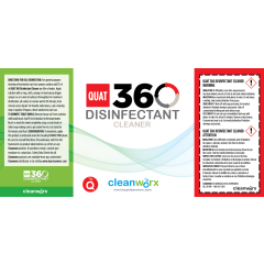 LABELS - QUAT 360 LABELS FOR SPRAY BOTTLES CLEANWORX
