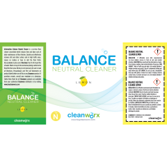 LABELS - BALANCE LEMON LABELS FOR SPRAY BOTTLES CLEANWORX